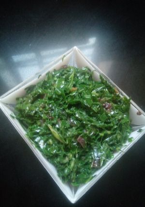 A picture of Fried sukuma wiki.