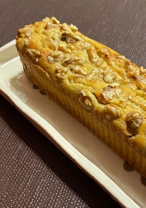 Una foto de Budín de banana y nuez con harina de almendras