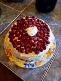 Torta de merengues frambuesas