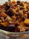 Roasted sweet pot and beet salad