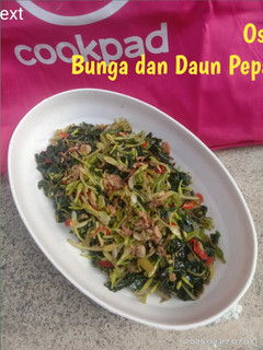 Foto resep Oseng Bunga dan Daun Pepaya