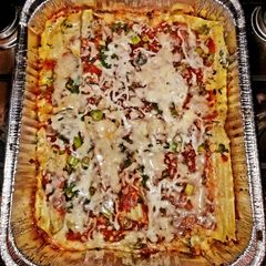 A picture of Mike's Extra Cheesy Crazy Pleasy Manicotti.