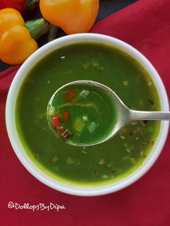 A picture of Spinach Clear Soup.