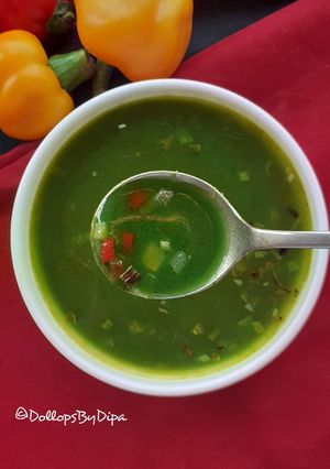 A picture of Spinach Clear Soup.