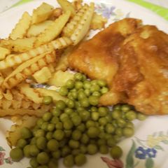 A picture of Homemade beer battered Fish and chips.