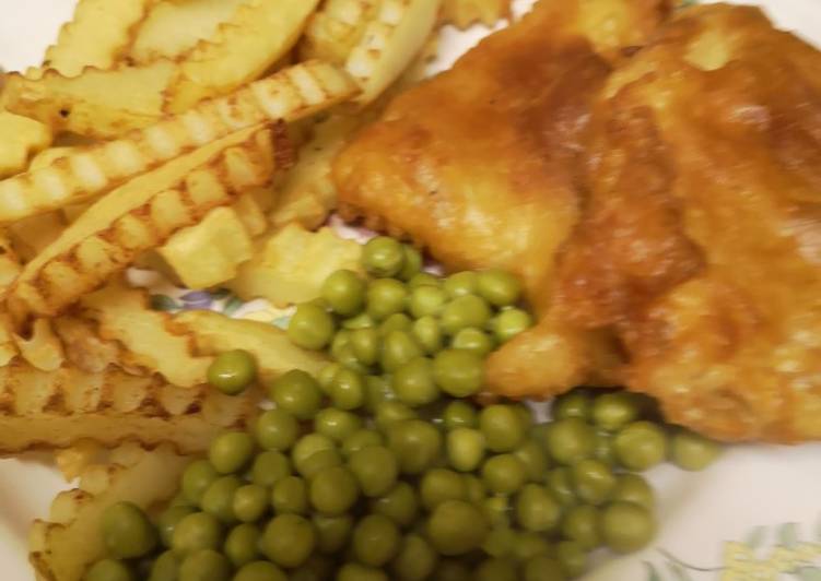 Homemade beer battered Fish and chips