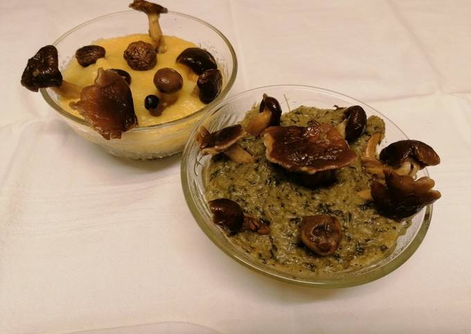 Ricetta di Premiato Polenta bicolore coi funghi