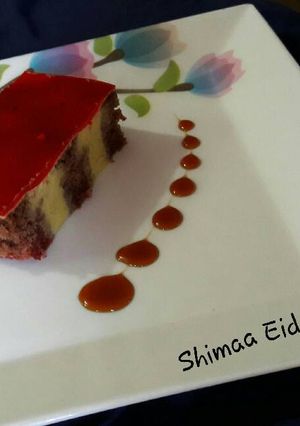 صورة لوصفة كيك الكاروهات بصوص الكراميل والجيلي