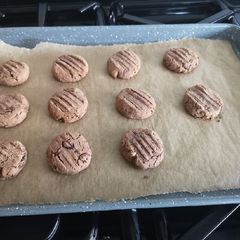 Almond butter and coconut cookies A picture of Almond butter and coconut cookies.