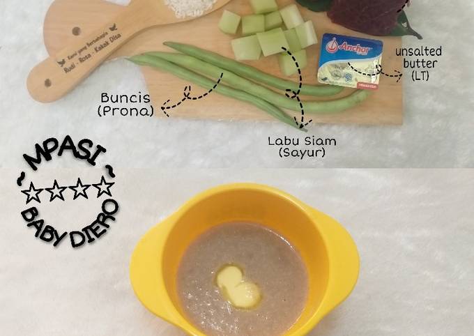Resep MPASI Daging Labu Siam Buncis Bayi  6 Bulan  oleh Rosa 