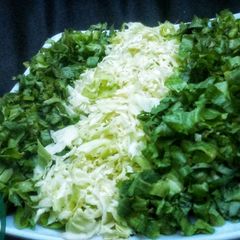 Lettuce and cabbage salad A picture of Lettuce and cabbage salad.