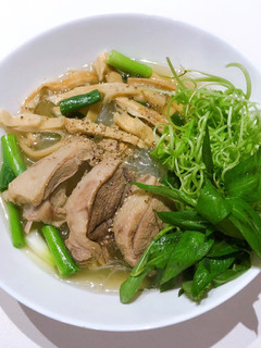 A picture of 🦢 Duck and Bamboo Shoot Noodle Soup (Bún Măng Vịt) 🦢.