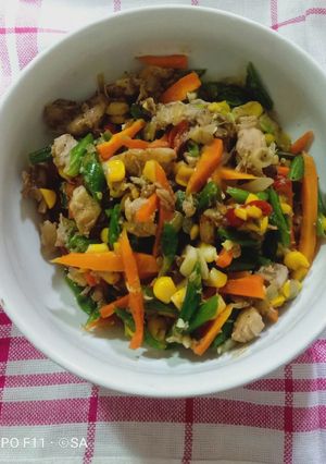 Foto resep Dada ayam, jagung, buncis, wortel