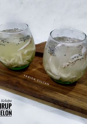 Foto resep Es Kelapa Sirup Melon