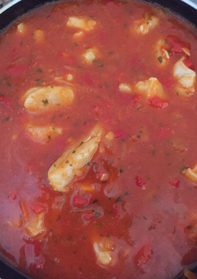 Una foto de Migas de bacalao en salsa