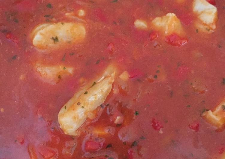 Migas de bacalao en salsa