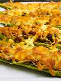 Cheese-Baked Stuffed Sweet Peppers with Minced Pork from Homegrown Peppers Using Aquaponics