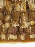 Enoki mushrooms beef rolls with satay sauce