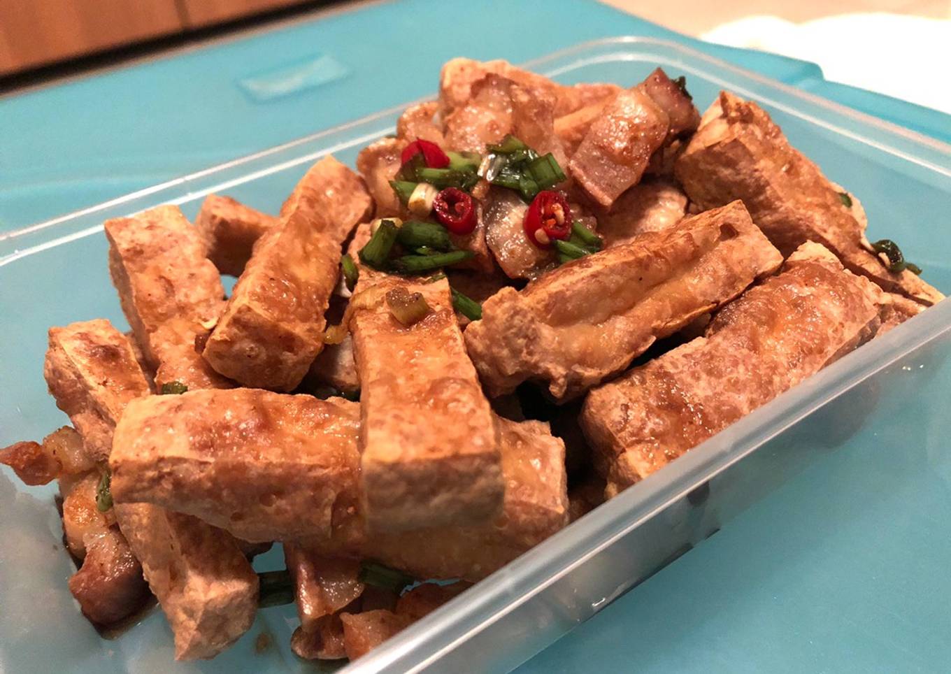 Crispy tofu and pork