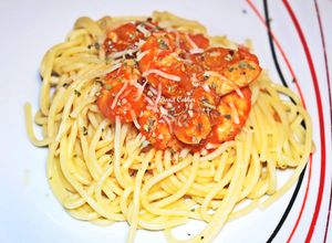 Foto de Esparguete com gambas em molho de tomate