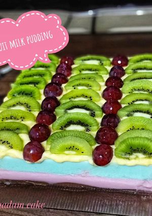 Foto resep Puding susu toping buah