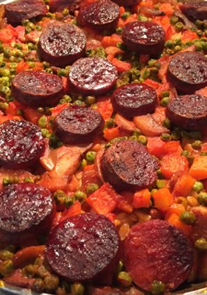 Une photo de Paella au chorizo
