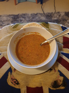 A picture of Hearty Chicken and Vegetables soup.