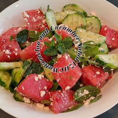 A picture of 🍉🥗🥒 Watermelon & Cucumber Salad 🥒🥗🍉.
