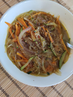 Una foto de Sopa de verduras y soja
