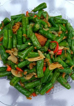 Foto resep Tumis kacang panjang udang rebon