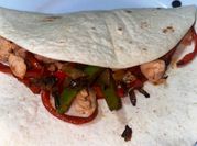 A picture of turkey tortilla wraps