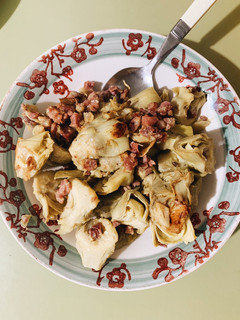 Una foto de Alcachofas con jamón