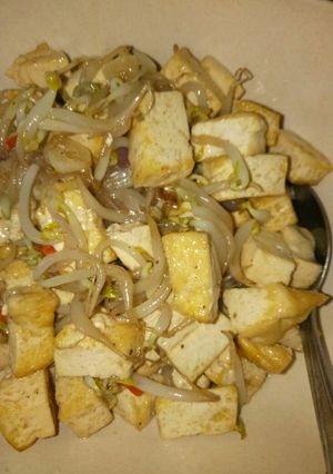 Foto resep Oseng toge tahu saori