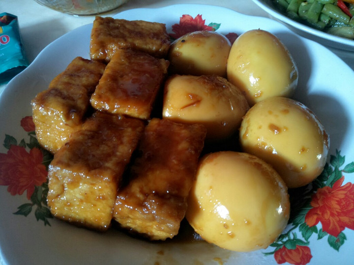 Cara Gampang Membuat Telur tahu bumbu kecap (bacem) Anti Gagal