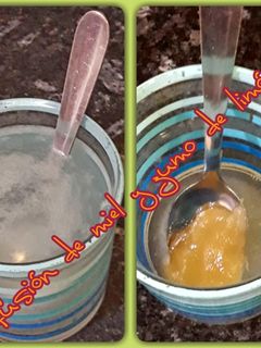 Una foto de Infusión de miel y zumo de limón con agua tibia