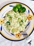 Risotto ai cavoletti di Bruxelles e ricotta di bufala