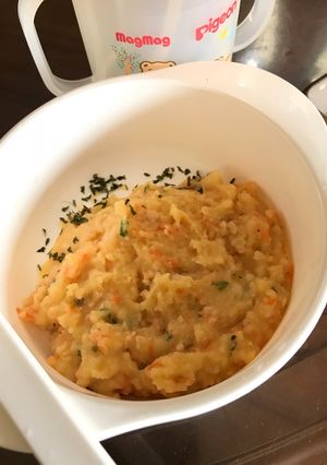 Foto resep Mpasi Mashed potato salmon