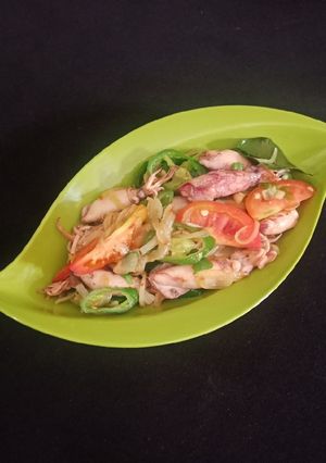 Foto resep Tumis Asin Cumi Cabai Hijau