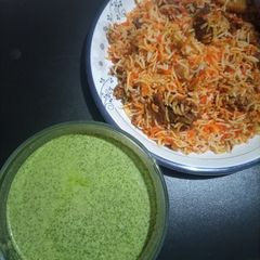 Podina dhanya raita A picture of Podina dhanya raita.