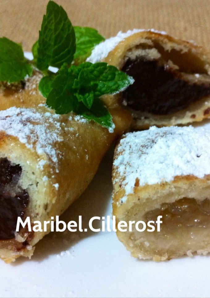 Una foto de Empanadillas caseras de chocolate y de cabello de Ángel 