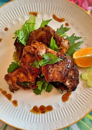 A picture of Caribbean chicken.