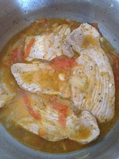 Una foto de Filete jamón con salsa