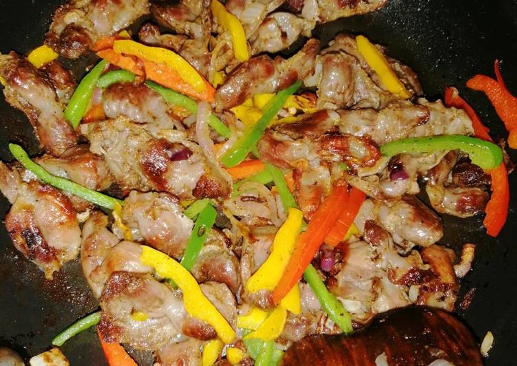 Stir fry gizzards