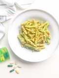 Chickpea Casarecce with Broccoli Cream and Chopped Almonds