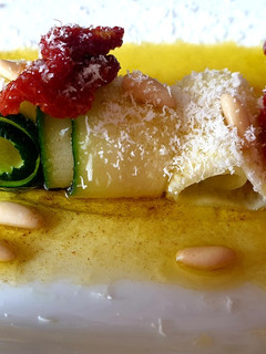 Una foto de Carpaccio de calabacín