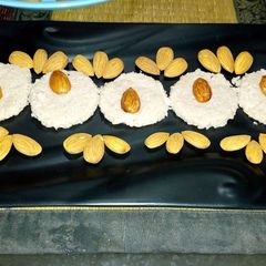 A picture of Rose flavoured steamed sandesh.