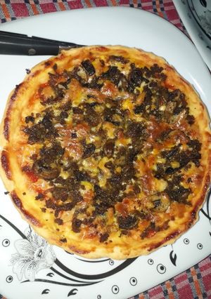 عکسی از دستور پیتزا تک نفره🍕🔪