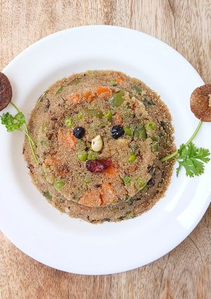 A picture of Amaranth (Rajgira) Upma.