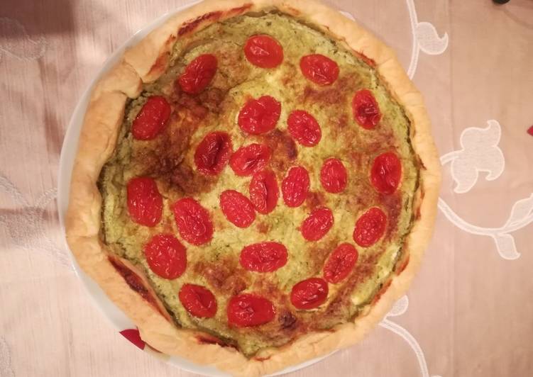 Torta rustica pesto e pomodorini