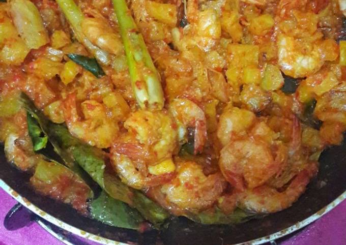 Balado kentang udang